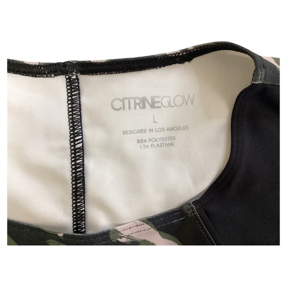 Citrine Glow Geometric Unpadded Spandex Sports Bra Size Large - Picture 6 of 11